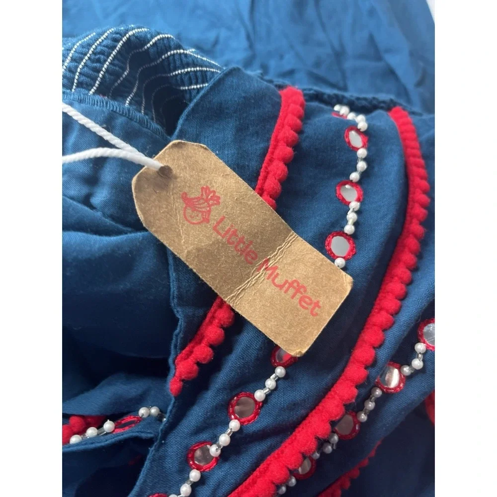 Little Muffet Girls‎ Two Piece Outfit Flowy Dance Event Navy Red Sz 8-9 Boutique